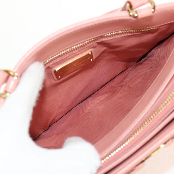 Salvatore Ferragamo Vala Hand Bag Leather 2way Pink Gold Auth am9917V