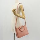 Salvatore Ferragamo Vala Hand Bag Leather 2way Pink Gold Auth am9917V-28