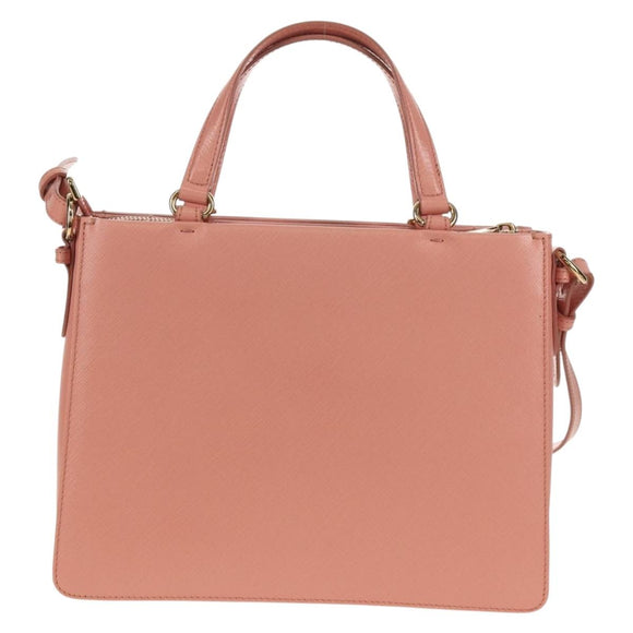 Salvatore Ferragamo Vala Hand Bag Leather 2way Pink Gold Auth am9917V