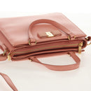 Salvatore Ferragamo Vala Hand Bag Leather 2way Pink Gold Auth am9917V-6