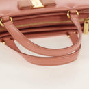 Salvatore Ferragamo Vala Hand Bag Leather 2way Pink Gold Auth am9917V-7