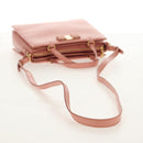 Salvatore Ferragamo Vala Hand Bag Leather 2way Pink Gold Auth am9917V-8