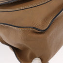 Chloe Marcie Hand Bag Leather Beige Gold Auth am9918-10