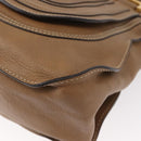 Chloe Marcie Hand Bag Leather Beige Gold Auth am9918-11