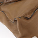 Chloe Marcie Hand Bag Leather Beige Gold Auth am9918-12
