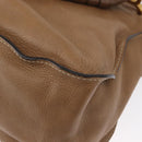 Chloe Marcie Hand Bag Leather Beige Gold Auth am9918-13