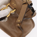 Chloe Marcie Hand Bag Leather Beige Gold Auth am9918-14
