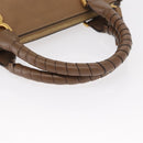 Chloe Marcie Hand Bag Leather Beige Gold Auth am9918-7