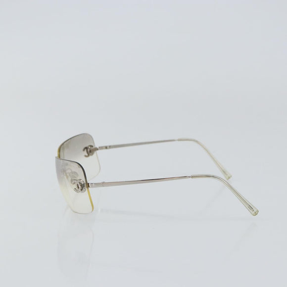 CHANEL Sunglasses metal Silver CC Auth am9919
