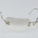 CHANEL Sunglasses metal Silver CC Auth am9919-5