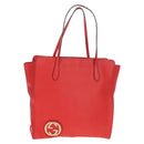 GUCCI Interlocking Tote Bag Leather Red Gold 353581 Auth am9922V-1
