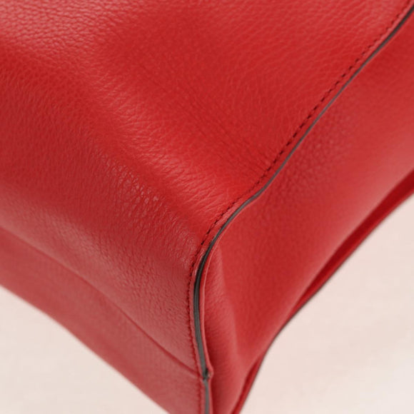 GUCCI Interlocking Tote Bag Leather Red Gold 353581 Auth am9922V