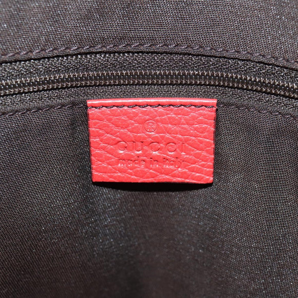 GUCCI Interlocking Tote Bag Leather Red Gold 353581 Auth am9922V