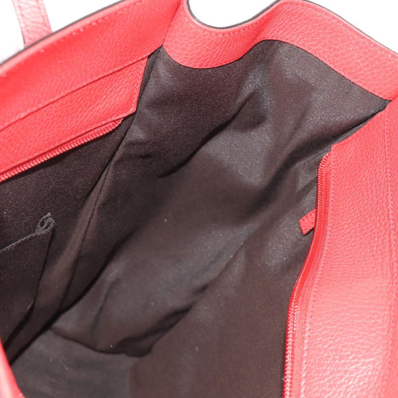 GUCCI Interlocking Tote Bag Leather Red Gold 353581 Auth am9922V