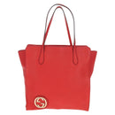 GUCCI Interlocking Tote Bag Leather Red Gold 353581 Auth am9922V-13