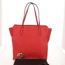 GUCCI Interlocking Tote Bag Leather Red Gold 353581 Auth am9922V-12
