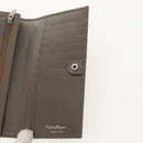 Salvatore Ferragamo Gancini Long Wallet Leather Silver Auth am9924V-20