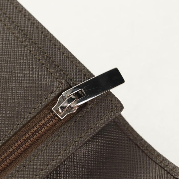 Salvatore Ferragamo Gancini Long Wallet Leather Silver Auth am9924V