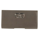 Salvatore Ferragamo Gancini Long Wallet Leather Silver Auth am9924V-13