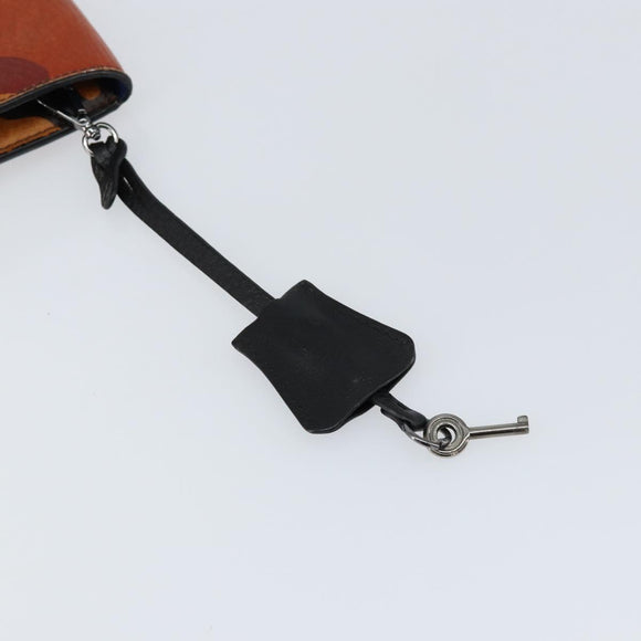 MCM Clutch Bag PVC Leather Brown Silver Auth am9925