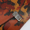 MCM Clutch Bag PVC Leather Brown Silver Auth am9925-9