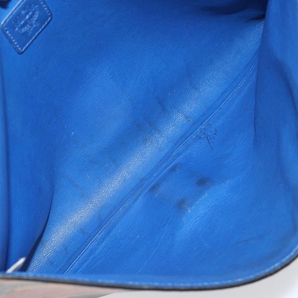 MCM Clutch Bag PVC Leather Brown Silver Auth am9925