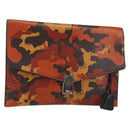 MCM Clutch Bag PVC Leather Brown Silver Auth am9925-1