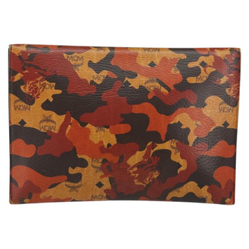 MCM Clutch Bag PVC Leather Brown Silver Auth am9925 - 0