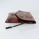 MCM Clutch Bag PVC Leather Brown Silver Auth am9925-3