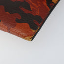 MCM Clutch Bag PVC Leather Brown Silver Auth am9925-8