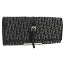 Christian Dior Trotter Canvas Jewelry Case Black Silver Auth am9927V-1