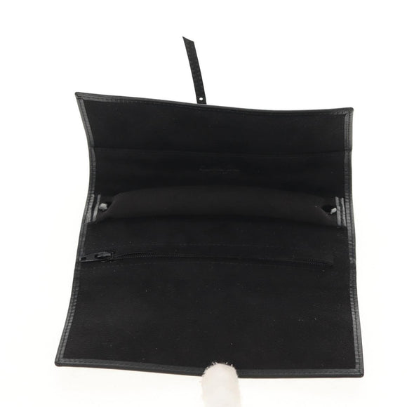 Christian Dior Trotter Canvas Jewelry Case Black Silver Auth am9927V