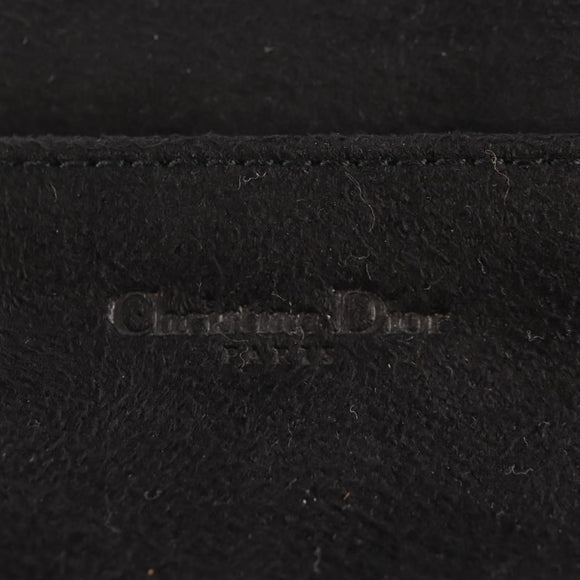 Christian Dior Trotter Canvas Jewelry Case Black Silver Auth am9927V
