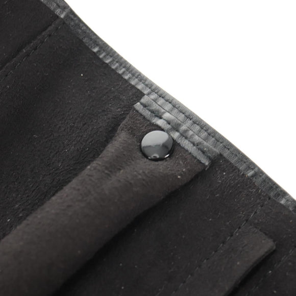 Christian Dior Trotter Canvas Jewelry Case Black Silver Auth am9927V