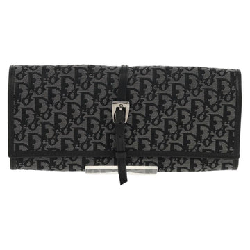 Christian Dior Trotter Canvas Jewelry Case Black Silver Auth am9927V - 0