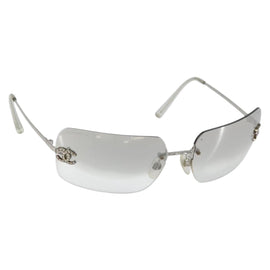 CHANEL Sunglasses metal Silver CC Auth am9928V