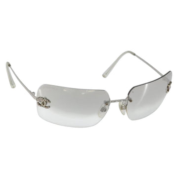 CHANEL Sunglasses metal Silver CC Auth am9928V