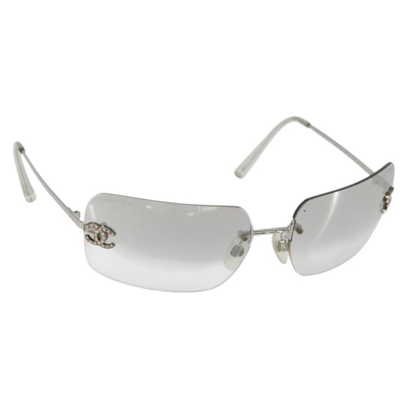 CHANEL Sunglasses metal Silver CC Auth am9928V