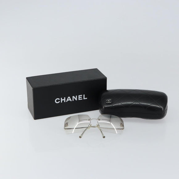 CHANEL Sunglasses metal Silver CC Auth am9928V