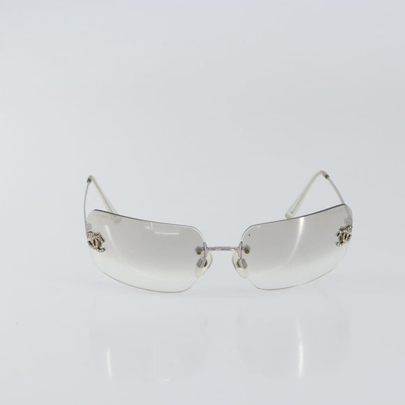 CHANEL Sunglasses metal Silver CC Auth am9928V