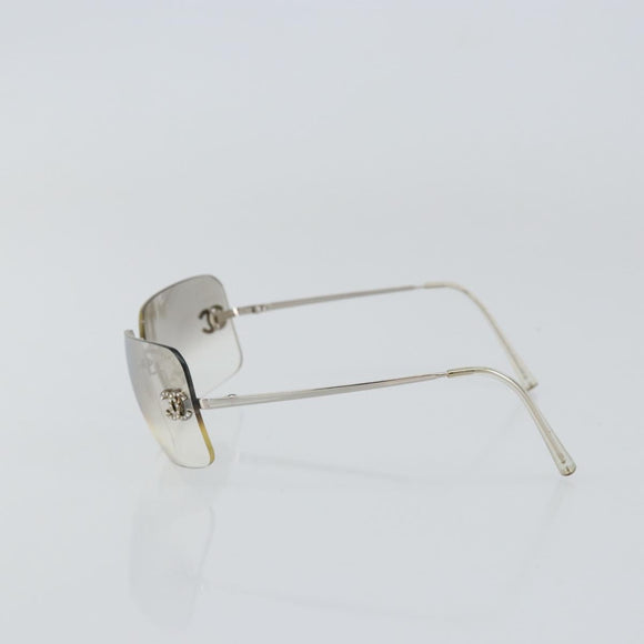 CHANEL Sunglasses metal Silver CC Auth am9928V