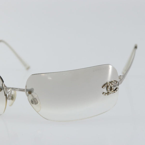 CHANEL Sunglasses metal Silver CC Auth am9928V
