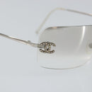 CHANEL Sunglasses metal Silver CC Auth am9928V-8