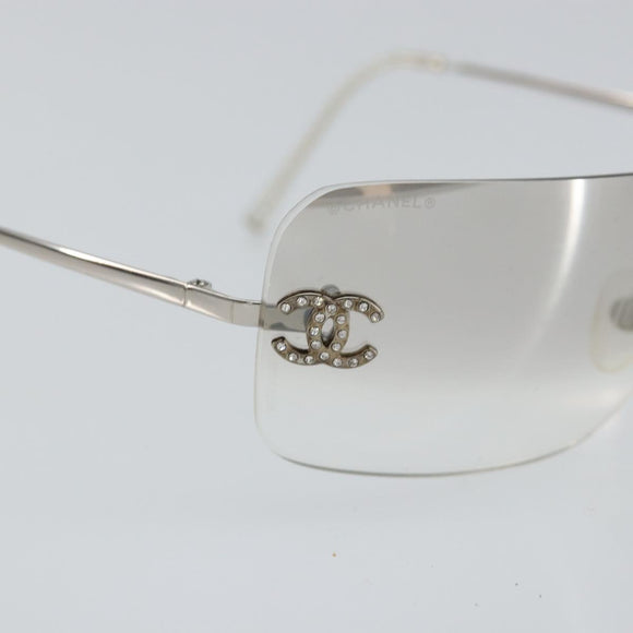 CHANEL Sunglasses metal Silver CC Auth am9928V