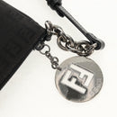 FENDI Zucchino Canvas Shoulder Bag Black Silver Auth am9929V-10