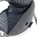 FENDI Zucchino Canvas Shoulder Bag Black Silver Auth am9929V-20