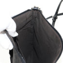 FENDI Zucchino Canvas Shoulder Bag Black Silver Auth am9929V-22