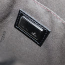 FENDI Zucchino Canvas Shoulder Bag Black Silver Auth am9929V-24