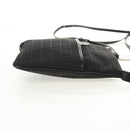 FENDI Zucchino Canvas Shoulder Bag Black Silver Auth am9929V-4