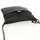 FENDI Zucchino Canvas Shoulder Bag Black Silver Auth am9929V-6